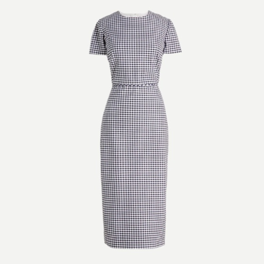 J. Crew Gingham Sheath Dress in Bi-Stretch Cotton